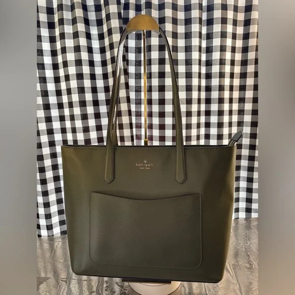 Kate Spade Staci Large "Enchanted Green" Saffiano Leather Tote - Picture 1 of 7